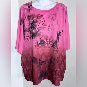 Cato Pink Ombré Print blouse Women size 18 / 20